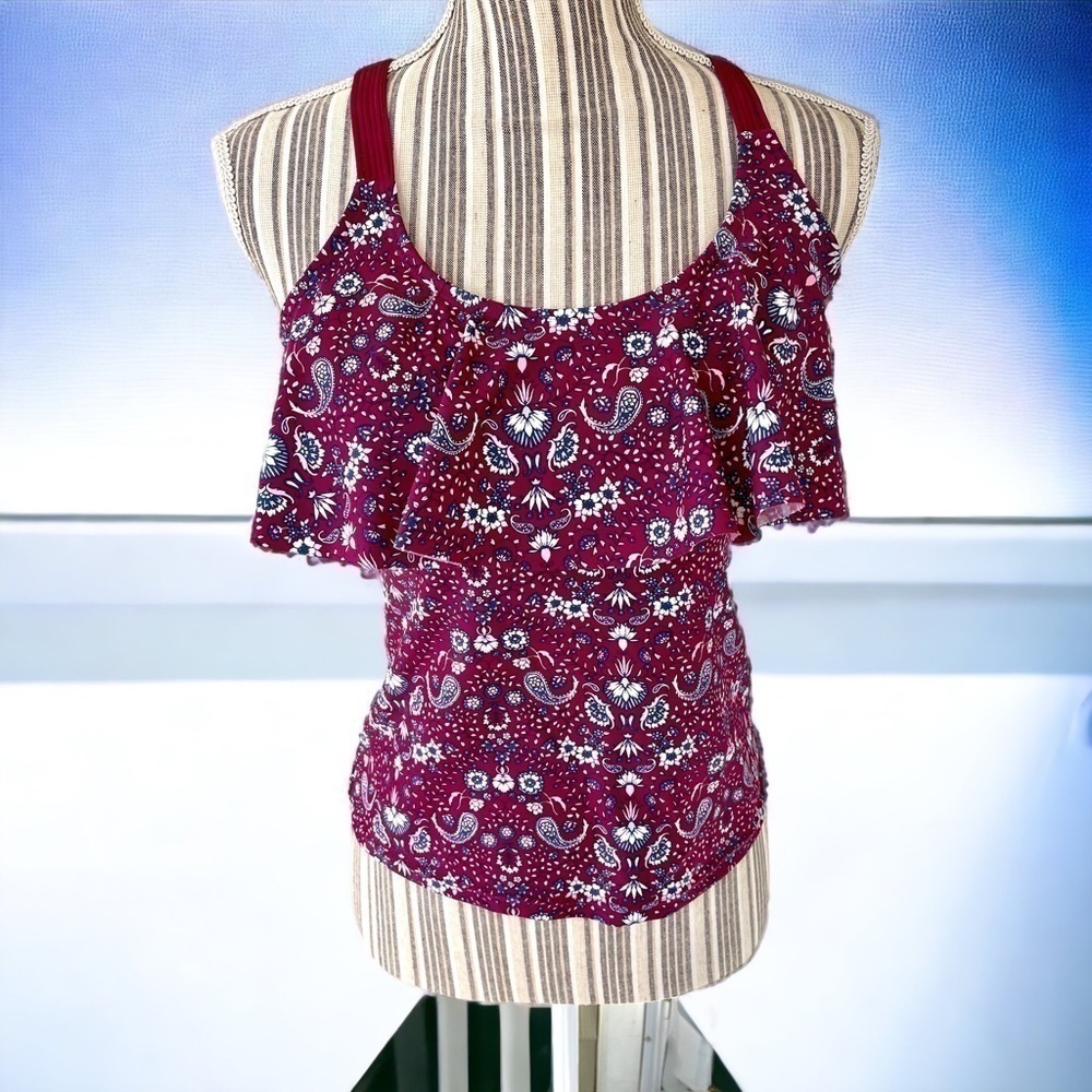 ARIZONA Jean Co tankini top,size M,shelf bra w/removable light padding, EUC